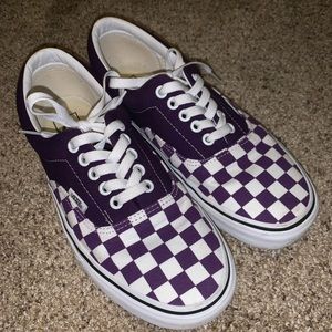 purple checkered vans